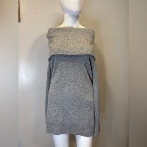 Elegant Off-Shoulder Gray Sweater Rachel Zoé Cashmere Size XS